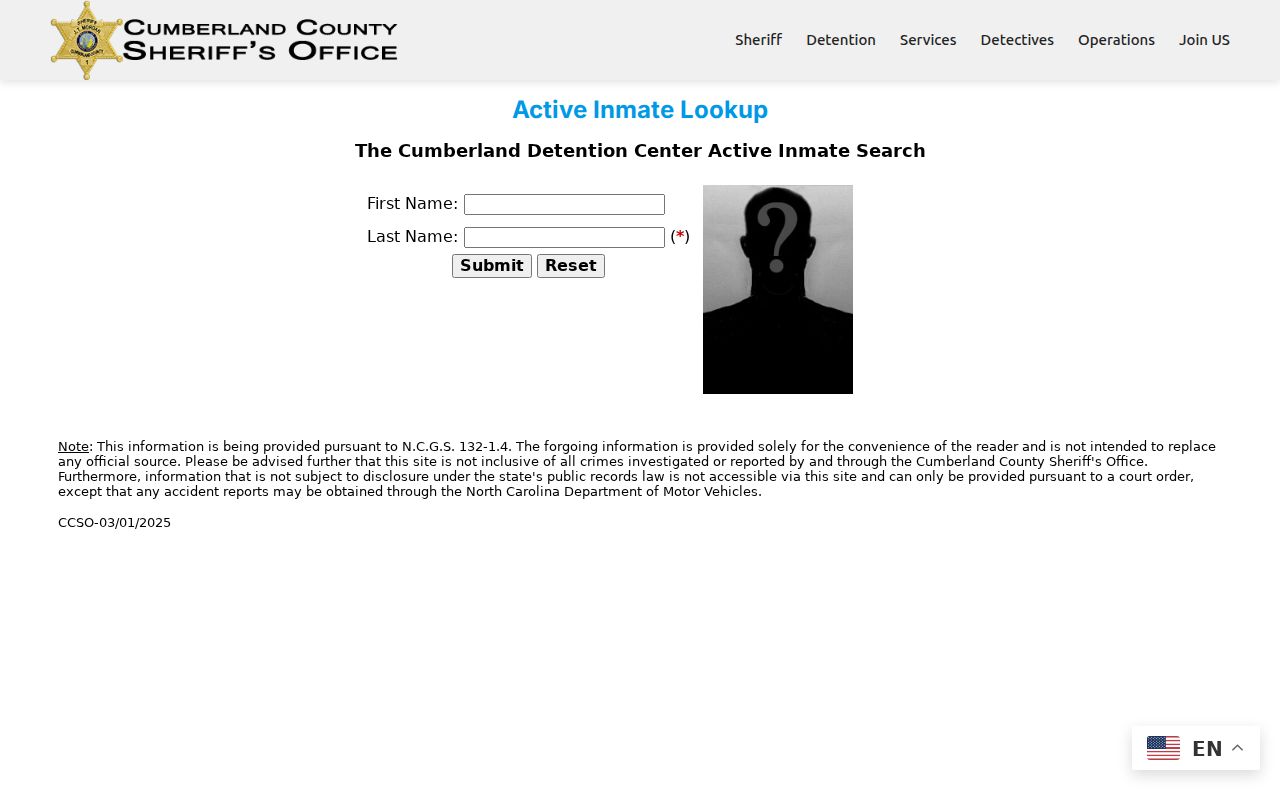 Cumberland residents directory sheriff lookup source