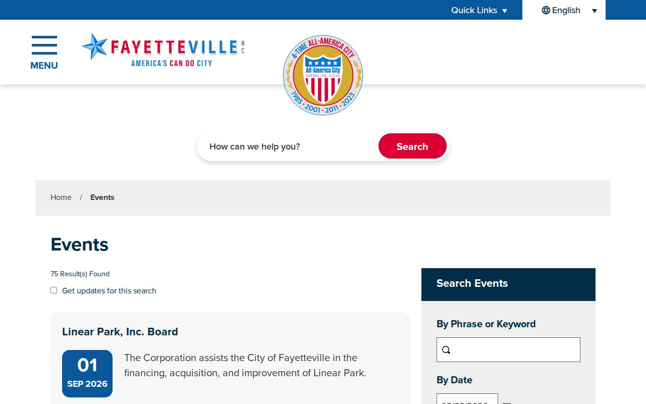 Cumberland neighbors public events calendar with neighborhood filters