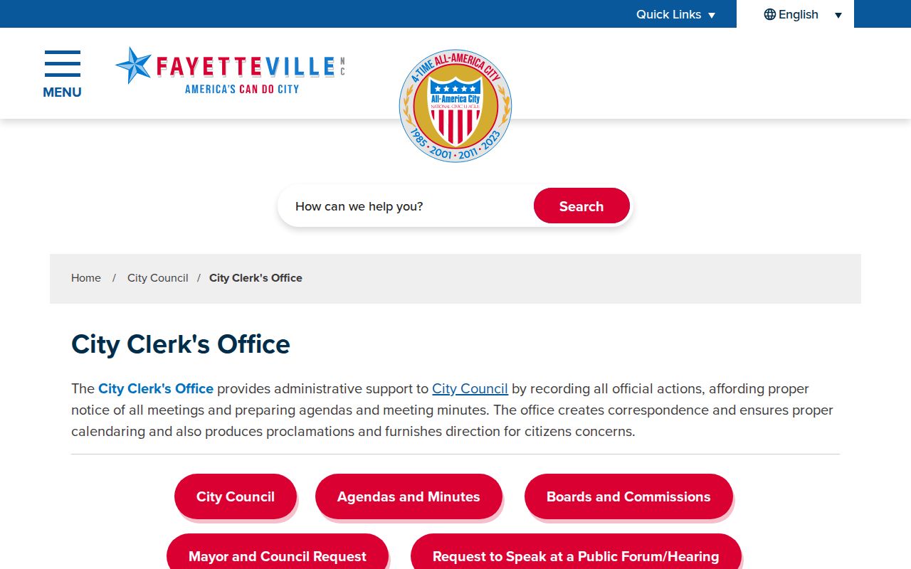 Cumberland neighbors City Clerk Office page for permanent municipal records