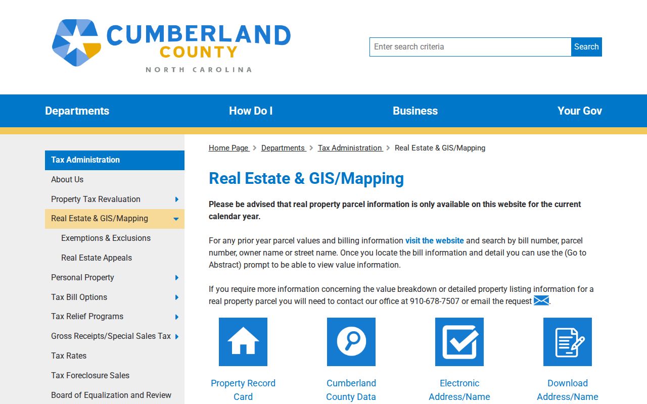 Cumberland street directory real estate and GIS mapping page