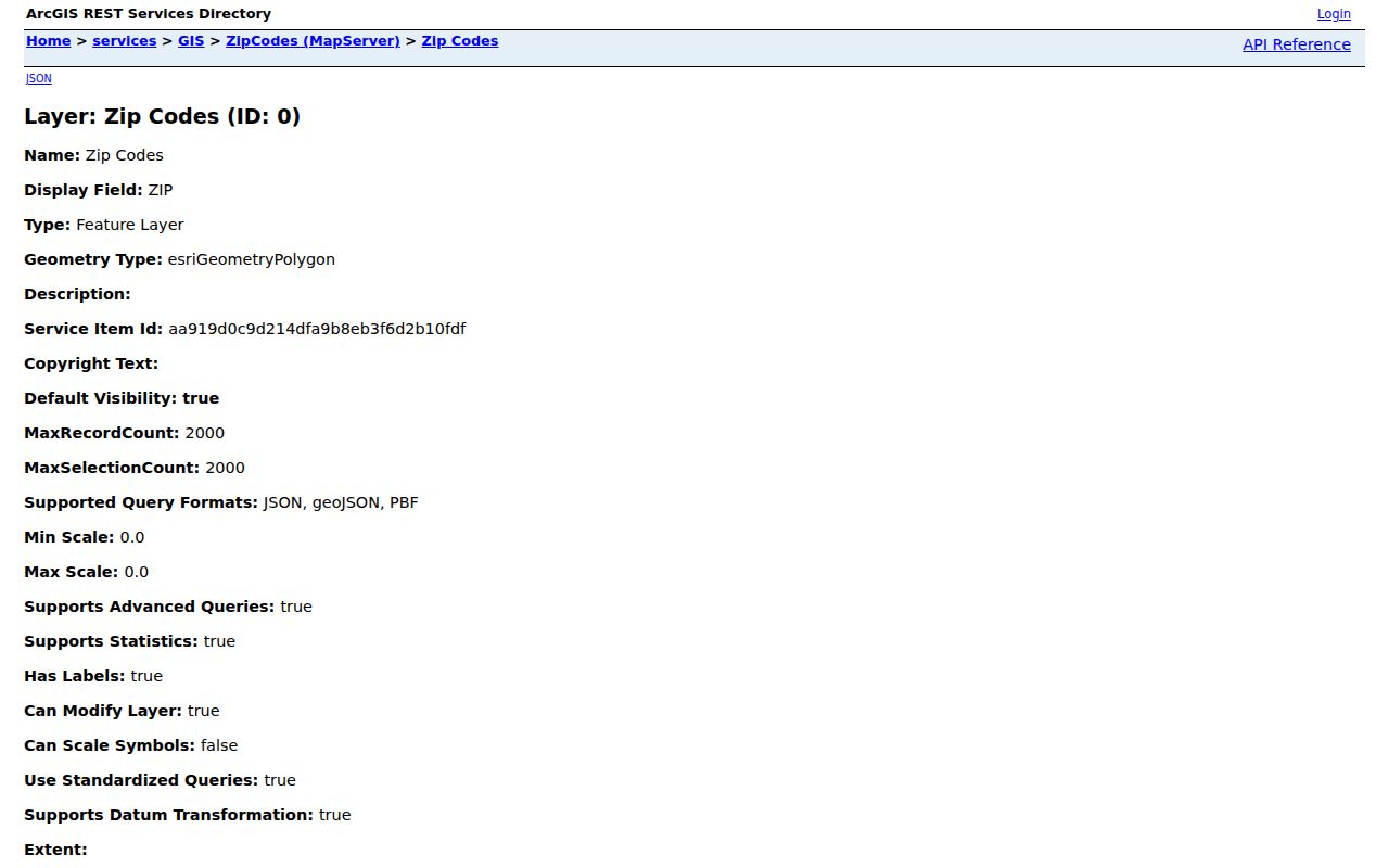 Cumberland County ZIP code directory view of the county GIS ZIP polygon layer